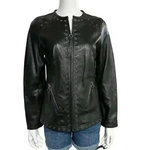 Bradley by Bradley Bayou Leather Jacket with Grommet Size XS